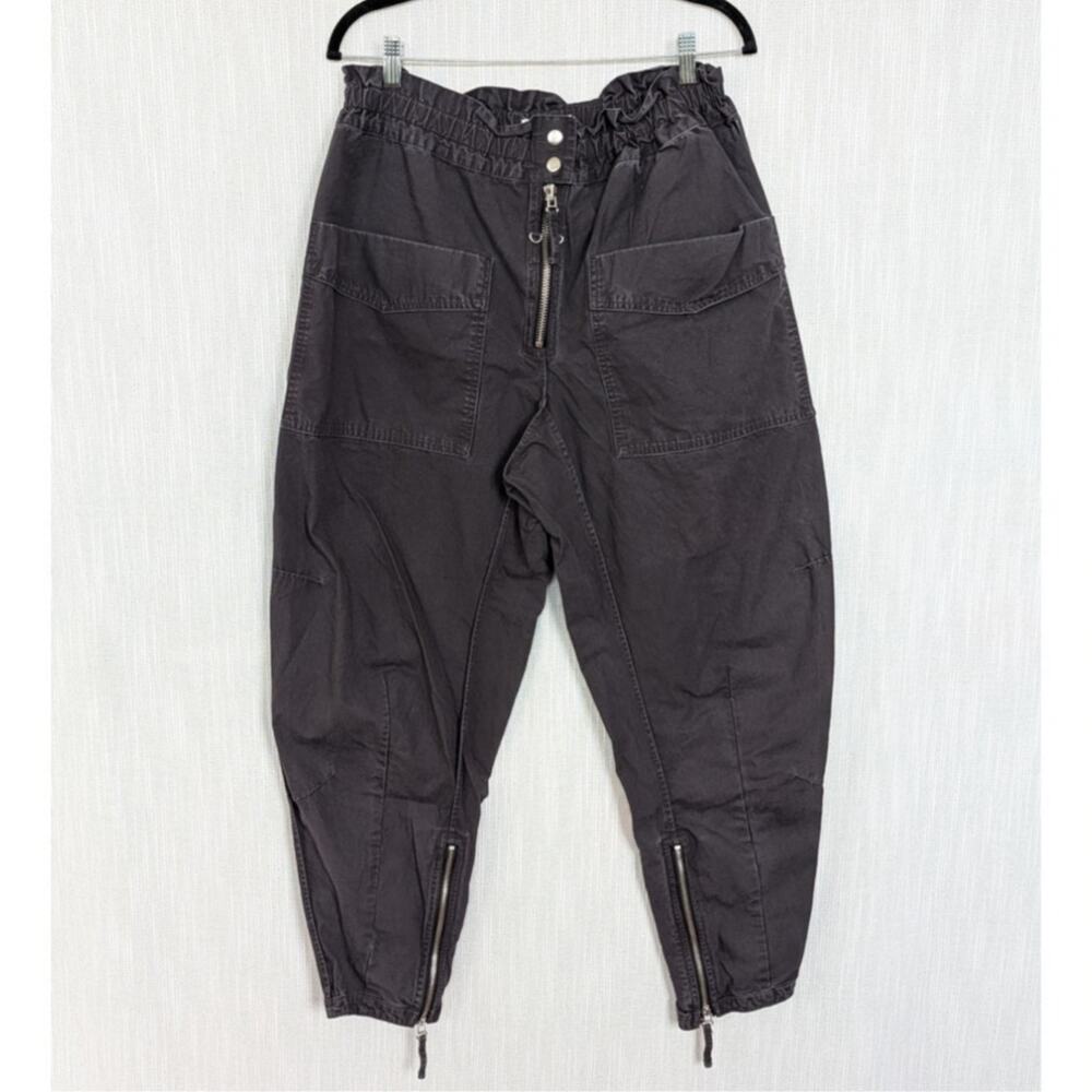 Isabel Marant Etoile Lecia Pants Womens 44/US12 Faded Black Tapered Ankle - Picture 2 of 11